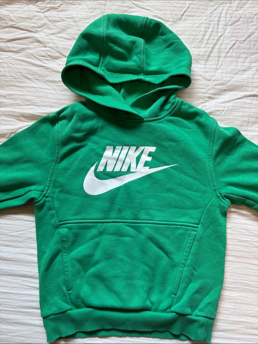 Nike Kids Green Hoodie with White Logo